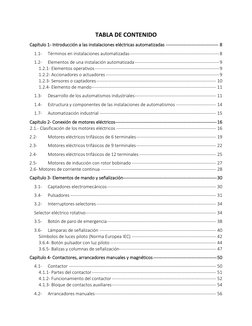 TABLA DE CONTENIDO
Capítulo 1- Introducción a las instalaciones eléctricas automatizadas -------------------------------