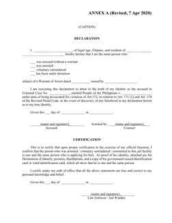 ANNEX A (Revised, 7 Apr 2020)
(CAPT