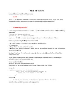 Key Features of Java 8 Explained | PDF | Anonymous Function | Method ...