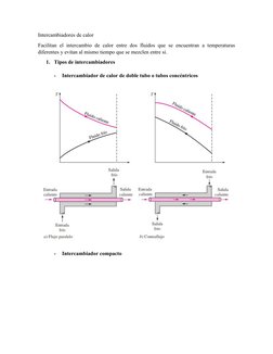 Intercambiadores de calor
Facilitan  el intercambio de calor entre dos fluidos  que se encuentran  a temperaturas
diferentes