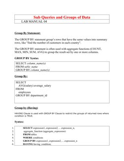 Understanding SQL Subqueries and Groups | PDF | Data Management | Databases