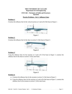 ENCI 461 – Fall 2014 – Practice Problems - Set 4 . . . . .Dr. Mamdouh El-Badry. . . . . . . . . . . . . . . . . . . . . . . .
