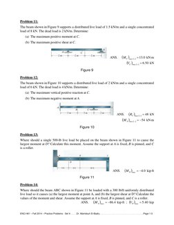ENCI 461 – Fall 2014 – Practice Problems - Set 4 . . . . .Dr. Mamdouh El-Badry. . . . . . . . . . . . . . . . . . . . . . . .