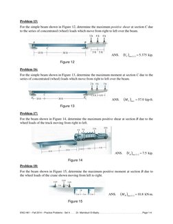 ENCI 461 – Fall 2014 – Practice Problems - Set 4 . . . . .Dr. Mamdouh El-Badry. . . . . . . . . . . . . . . . . . . . . . . .