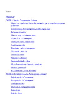 Índice
PROLOGO
PARTE I: Nuestra Programación Errónea
El proceso consiste en liberar las memorias que se experimentan como
pro