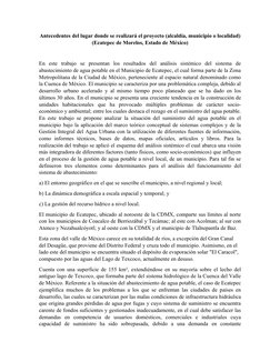 Antecedentes del lugar donde se realizará el proyecto (alcaldía, municipio o localidad)
(Ecatepec de Morelos, Estado de Méxic