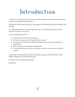    
 Introduction
 
 
Hi there! We are very happy that you have this Maqam Mastery Reference Guide in your hands, becaus