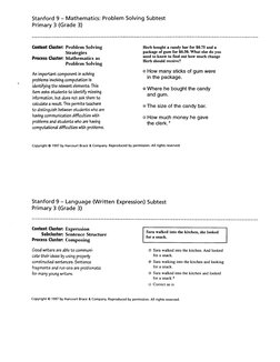 Stanford Achievement Test, Ninth Edition: Sample Questions For The Stanford 9 | PDF | Language ...