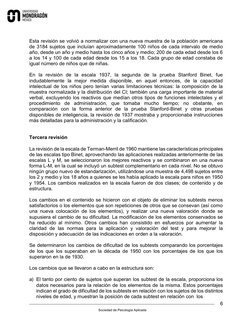 6 
Sociedad de Psicología Aplicada 
 
 
 
 
Esta revisión se volvió a normalizar con una nueva muestra de la población americ