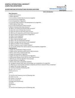 Data Structures and Algorithms Exam Guide | PDF | Array Data Type ...