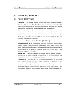 ExpertEdge Software 
 
Finacle™  Training Document 
Scripting Syntax 
Ver Rev 1.00 
Page 7  
 
4 
PROCESSES INVOLVED 
4.1 
TE