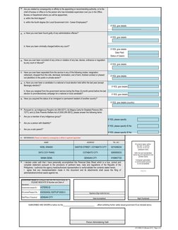 34. Are you related by consanguinity or affinity to the appointing or recommending authority, or to the
chief of bureau or of