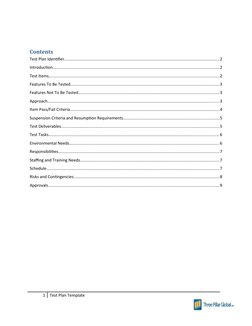 Contents
Test Plan Identifier................................................................................................