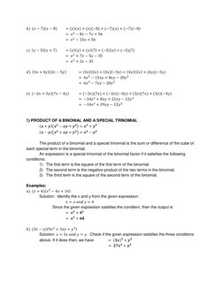 𝑏)  (𝑥−7)(𝑥−8) 
= (𝑥)(𝑥) + (𝑥)(−8) + (−7)(𝑥) + (−7)(−8) 
 
 
 
= 𝑥2 −8𝑥−7𝑥+ 56  
 
 
 
= 𝑥2 −15𝑥+ 56 
 
 
 
 
 
?
