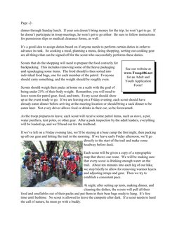 Page -2-
See our website at
www.Troop486.net
for an Adult and
Youth Application
Form!
dinner through Sunday lunch.  If your s