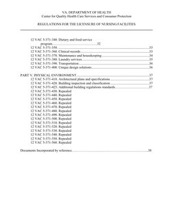 VA. DEPARTMENT OF HEALTH  
 
Center for Quality Health Care Services and Consumer Protection 
 
 
REGULATIONS FOR THE LICEN
