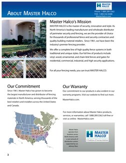 2
Phone: 1-888-289-3362
FAX: 1-800-542-8488 
   MasterHalco.com 
About Master Halco
Master Halco’s Mission
MASTER HALCO is th