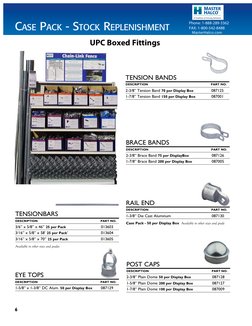 6
Phone: 1-888-289-3362
FAX: 1-800-542-8488 
   MasterHalco.com 
Case Pack - Stock Replenishment
TENSIONBARS
DESCRIPTION	
PAR