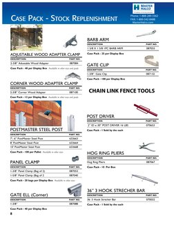 8
Phone: 1-888-289-3362
FAX: 1-800-542-8488 
   MasterHalco.com 
 
ADJUSTABLE WOOD ADAPTER CLAMP
DESCRIPTION	
PART NO.
2-3/8”