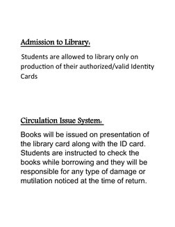 Library Rules and Regulations Guide | PDF | Librarian | Books