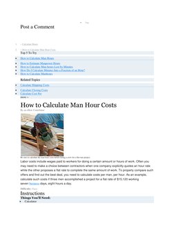 Calculating Man-Hours Efficiently | PDF | Man Hour | Workforce