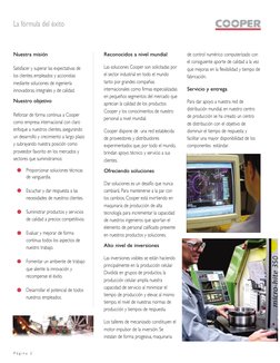 P á g i n a  2
La fórmula del éxito
Reconocidos a nivel mundial
Las soluciones Cooper son solicitadas por
el sector industria