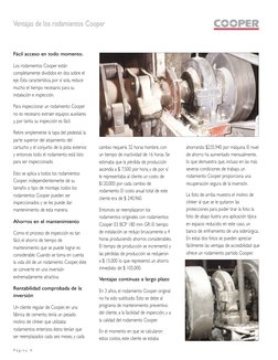 P á g i n a  4
Ventajas de los rodamientos Cooper
Fácil acceso en todo momento.
Los rodamientos Cooper están
completamente di