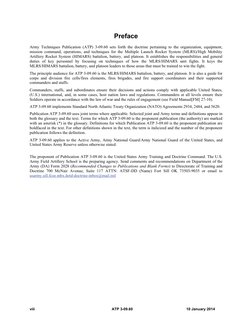 viii 
ATP 3-09.60 
10 January 2014 
Preface 
Army Techniques Publication (ATP) 3-09.60 sets forth the doctrine pertaining t
