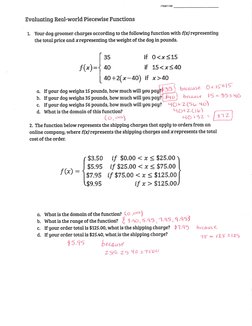 Piecewise Functions Word Problems | PDF