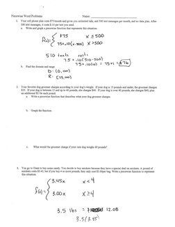Piecewise Functions Word Problems | PDF