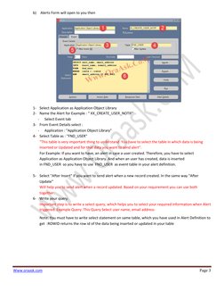Www.oraask.com  (http://www.oraask.com/)
Page 3 
 
b)  Alerts Form will open to you then 
 
1- Select Application as Applic