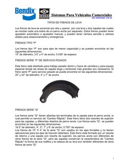 www.bendixmex.com.mx
Sistemas Para Vehículos Comerciales
www.bendixmex.com.mx
Sistemas Para Vehículos Comerciales
TIPOS DE FR