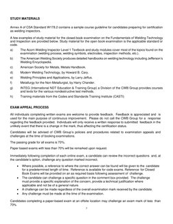 CWB Welding Inspector Certification Guide | PDF | Test (Assessment ...