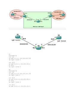R1
hostname R1
int lo0 
ip add 1.1.1.1 255.255.255.255
ip ospf 1 area 0 
int f0/0
ip add 10.0.0.1 255.255.255.0
no shut
ip os