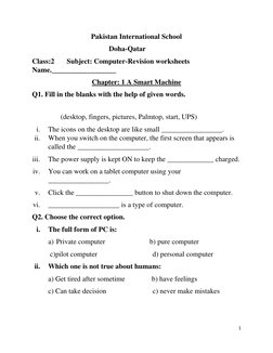 Class 2 Computer Revision Worksheets | PDF | Computer Keyboard | Input ...
