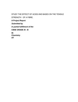 Effect of Acids on Fibre Tensile Strength | PDF | Fibers | Textiles