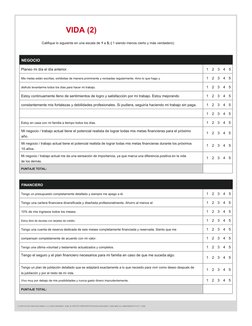 (http://thecompoundeffect.com)VIDA (2)
Califique lo siguiente en una escala de 1 a 5, ( 1 siendo menos cierto y más verdader