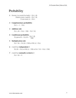 S1 Formulas Edexcel IAL S1 Formula Sheet | PDF | Technology & Engineering