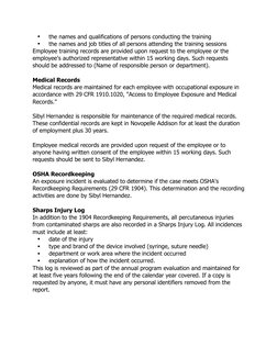 ▪
the names and qualifications of persons conducting the training 
▪
the names and job titles of all persons attending the tr