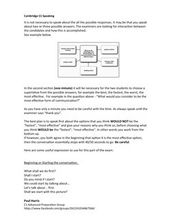 C1 Speaking Exam Preparation Guide | PDF | Test (Assessment) | Question