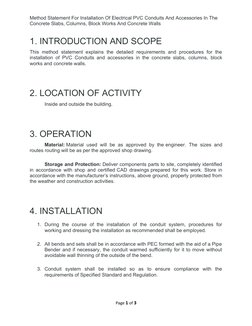 PVC Conduit Installation Method Statement | PDF | Pipe (Fluid ...