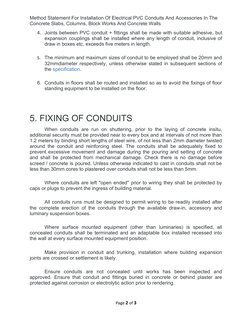 PVC Conduit Installation Method Statement | PDF | Pipe (Fluid ...