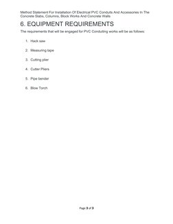 PVC Conduit Installation Method Statement | PDF | Pipe (Fluid ...