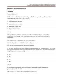 Check my twitter account @nursetopia or IG @nursetopia1
 for more nursing test banks, sample exam, reviewers, and notes.
Chap