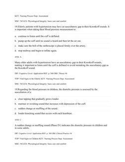 KEY: Nursing Process Step: Assessment
MSC: NCLEX: Physiological Integrity: basic care and comfort
18.Elderly patients with hy