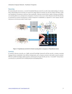 Reasoning
By representing the interactions, a (correctly formulated) Bayesian network can yield a deep understanding of a dom