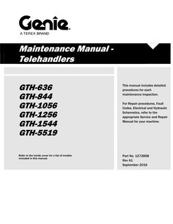 Maintenance Manual - Telehandlers: GTH-636 GTH-844 GTH-1056 GTH