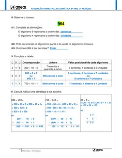 AVALIAÇÃO TRIMESTRAL MATEMÁTICA 2º ANO  3º PERÍODO 
 
 
 
2 
Matemática – Ensino Básico