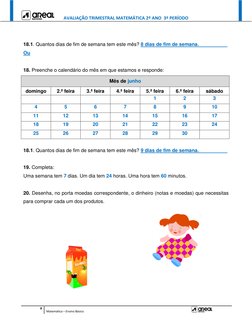 AVALIAÇÃO TRIMESTRAL MATEMÁTICA 2º ANO  3º PERÍODO 
 
 
 
8 
Matemática – Ensino Básico