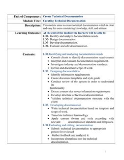 Unit of Competency: Create Technical Documentation
Module Title: Creating Technical Documentation
Description:
This module ai